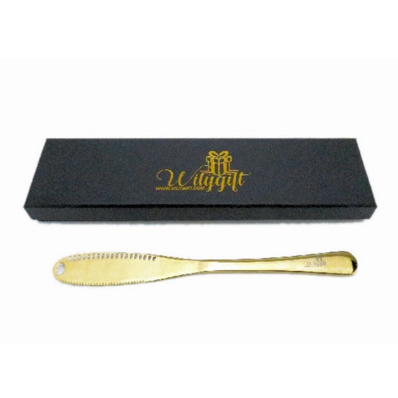 GOLD STAINLESS STEEL BUTTER SPREADER KNIFE - Picture 9 of 10